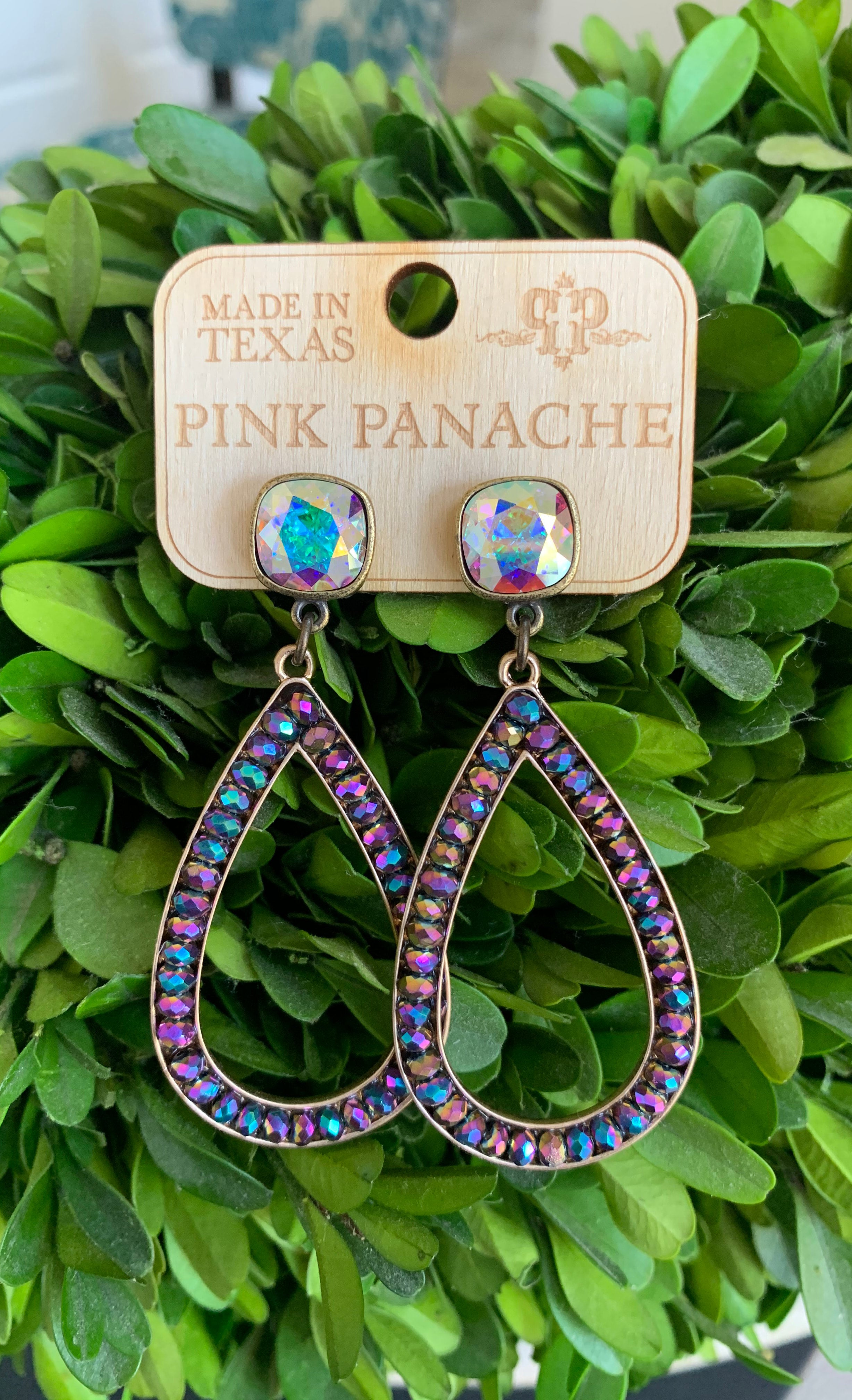 Pink panache teardrop earrings on sale