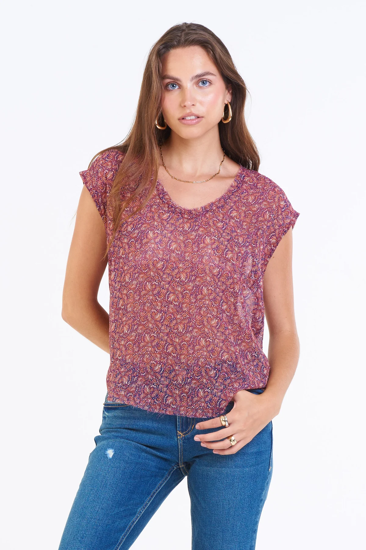 Dear john frayed hem jeans top